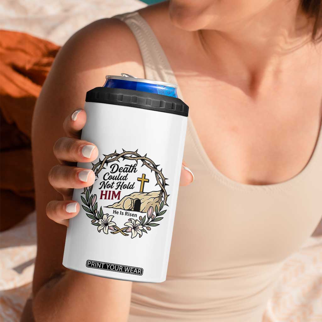 Death Could Not Hold Him Jesus Christian Easter 4 in 1 Can Cooler Tumbler He Is Risen Faith Message TS02 Print Your Wear