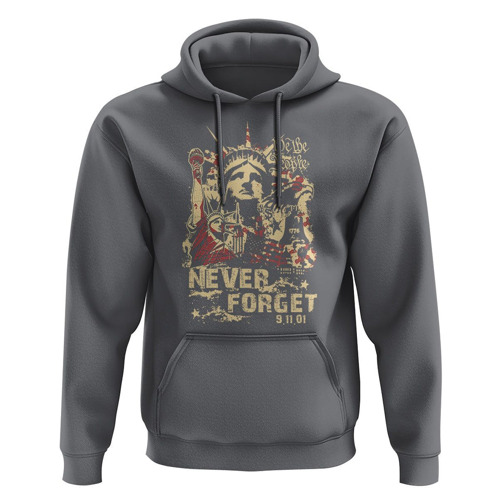 Patriot Day Hoodie We Will Never Forget American Memorial Patriotic TS02 Charcoal Print Your Wear