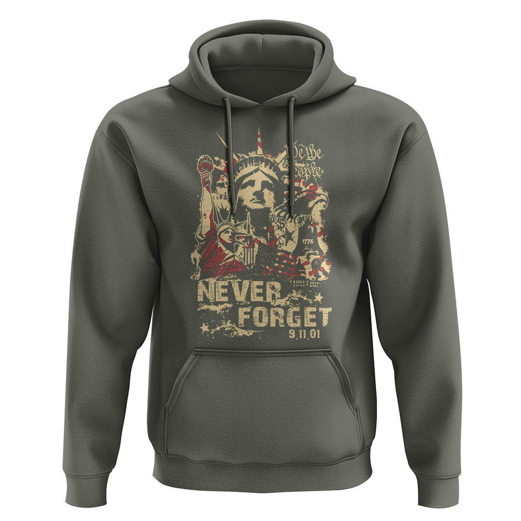 Patriot Day Hoodie We Will Never Forget American Memorial Patriotic TS02 Military Green Print Your Wear