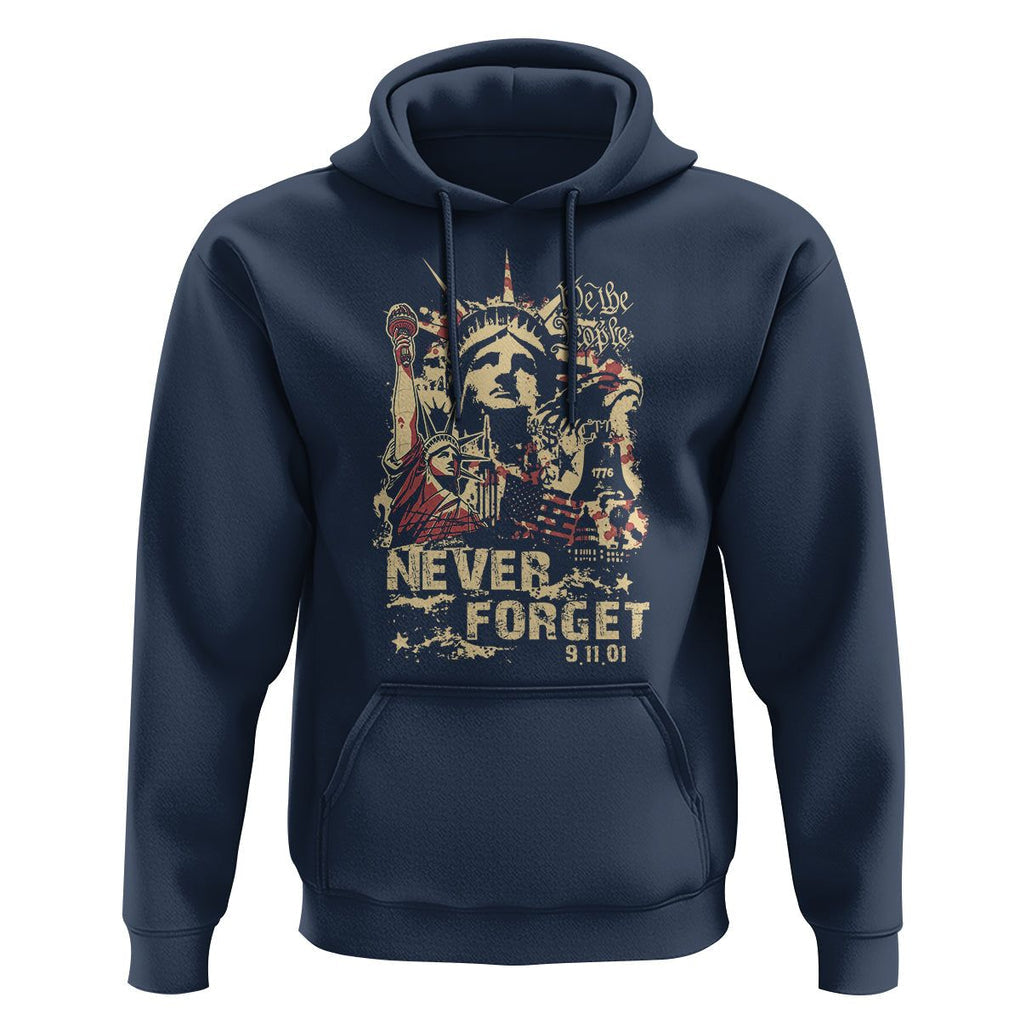 Patriot Day Hoodie We Will Never Forget American Memorial Patriotic TS02 Navy Print Your Wear