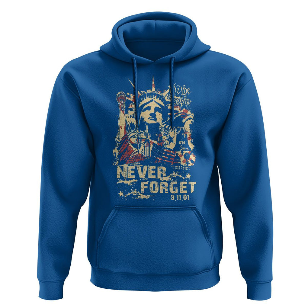 Patriot Day Hoodie We Will Never Forget American Memorial Patriotic TS02 Royal Blue Print Your Wear