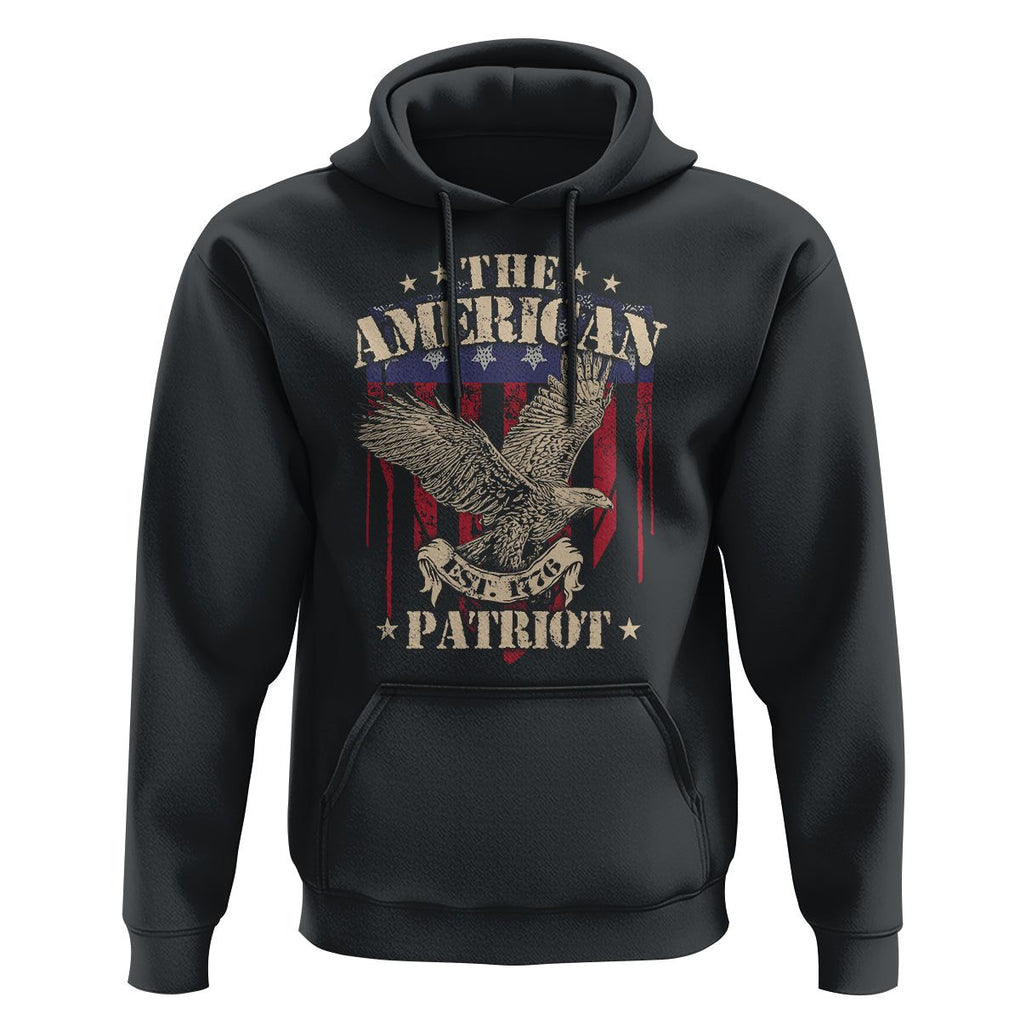 Patriotic Eagle Hoodie The American Patriot Est 1776 US Flag TS02 Black Print Your Wear