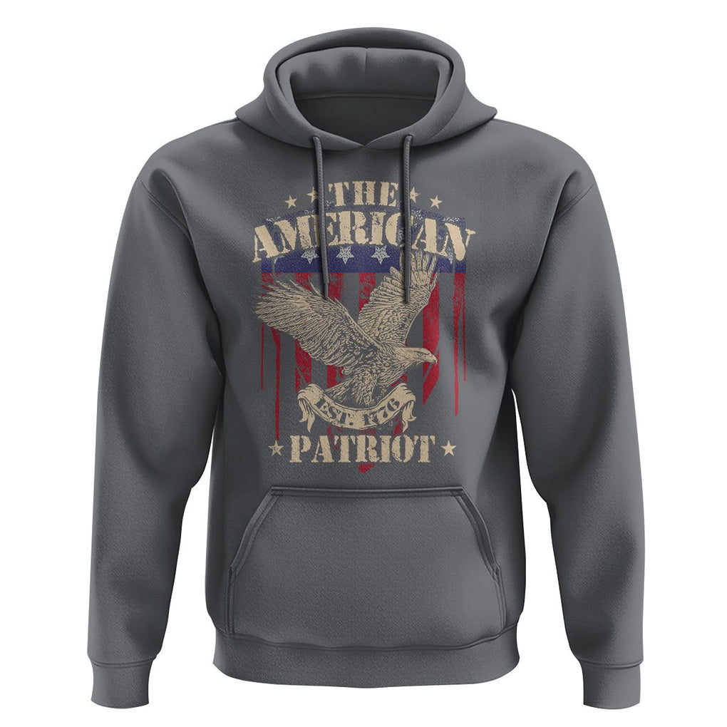 Patriotic Eagle Hoodie The American Patriot Est 1776 US Flag TS02 Charcoal Print Your Wear