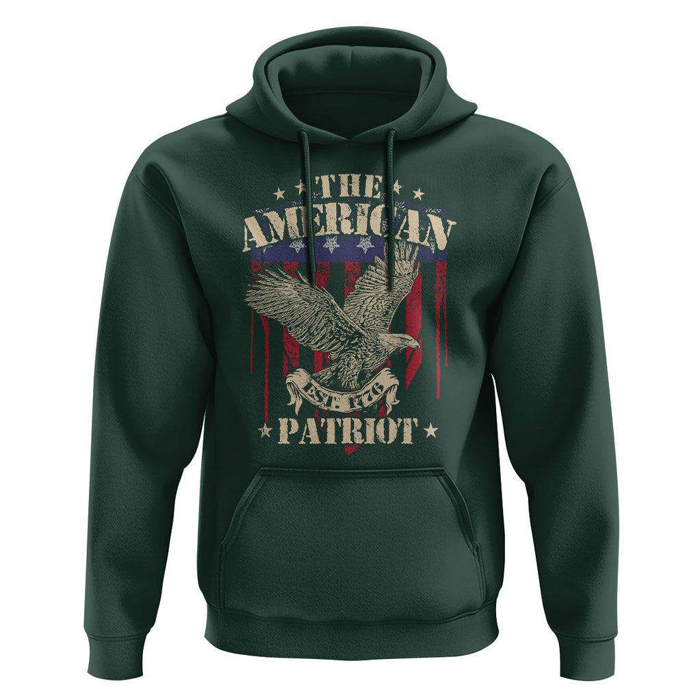 Patriotic Eagle Hoodie The American Patriot Est 1776 US Flag TS02 Dark Forest Green Print Your Wear