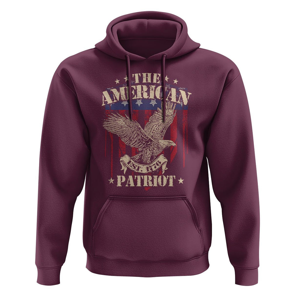 Patriotic Eagle Hoodie The American Patriot Est 1776 US Flag TS02 Maroon Print Your Wear