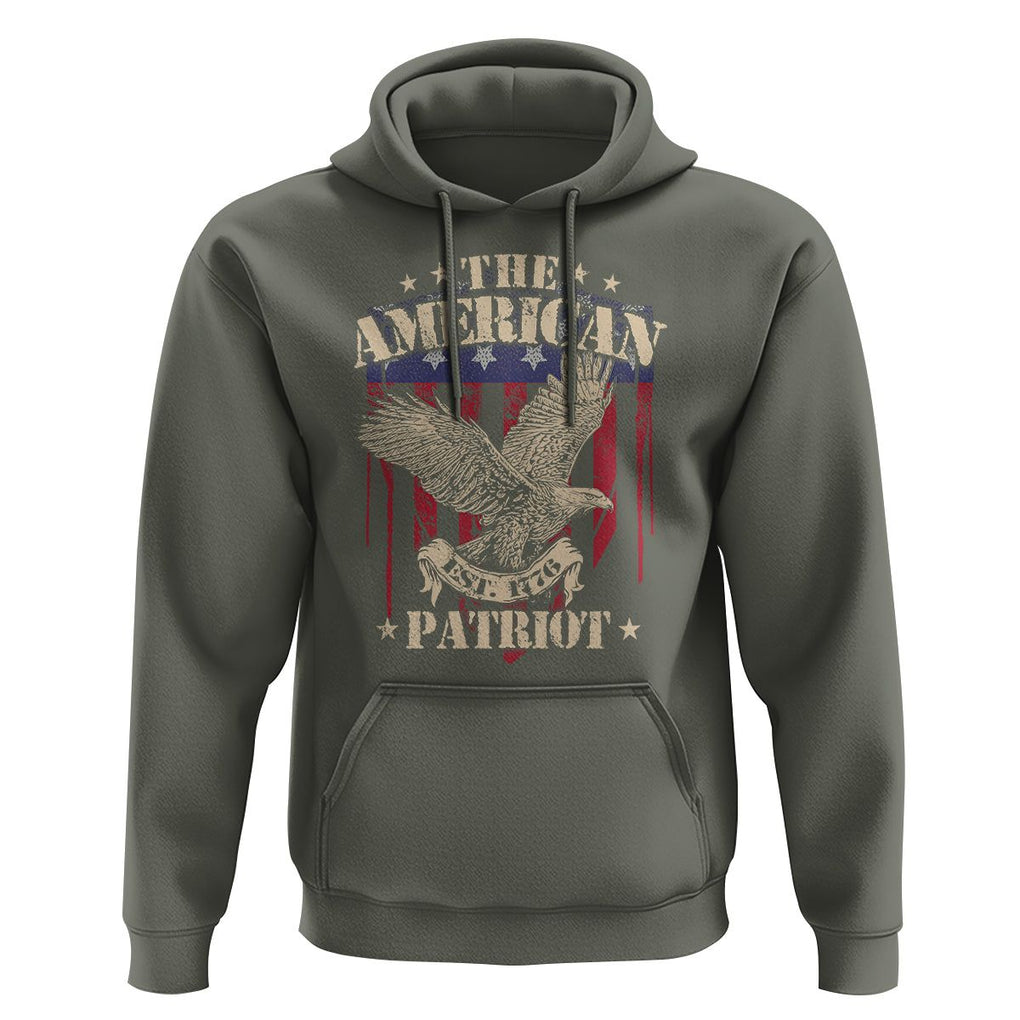Patriotic Eagle Hoodie The American Patriot Est 1776 US Flag TS02 Military Green Print Your Wear