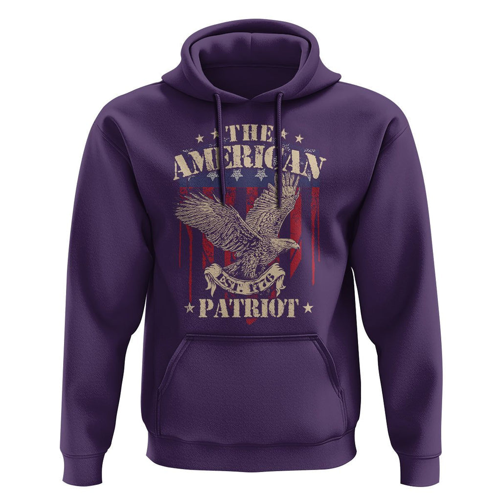 Patriotic Eagle Hoodie The American Patriot Est 1776 US Flag TS02 Purple Print Your Wear