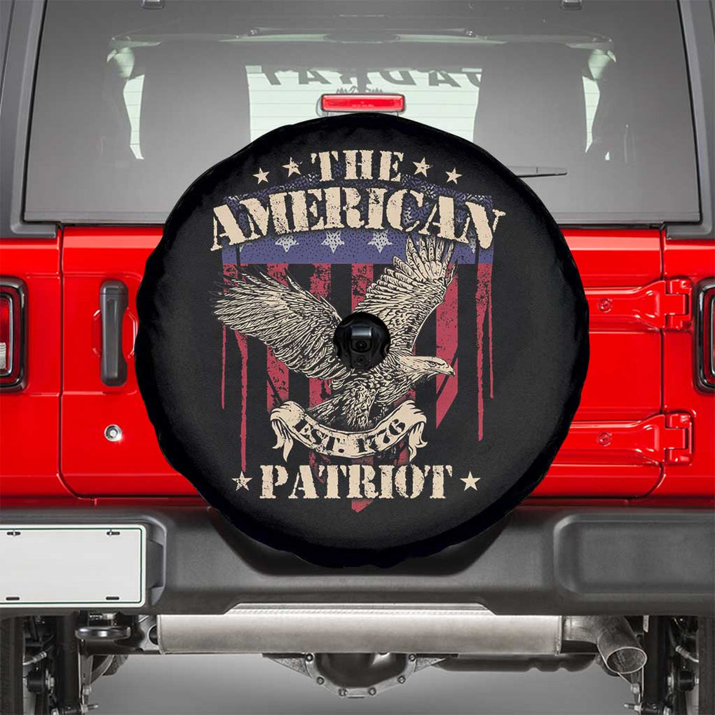 Patriotic Eagle Spare Tire Cover The American Patriot Est 1776 US Flag TS02 Black Print Your Wear