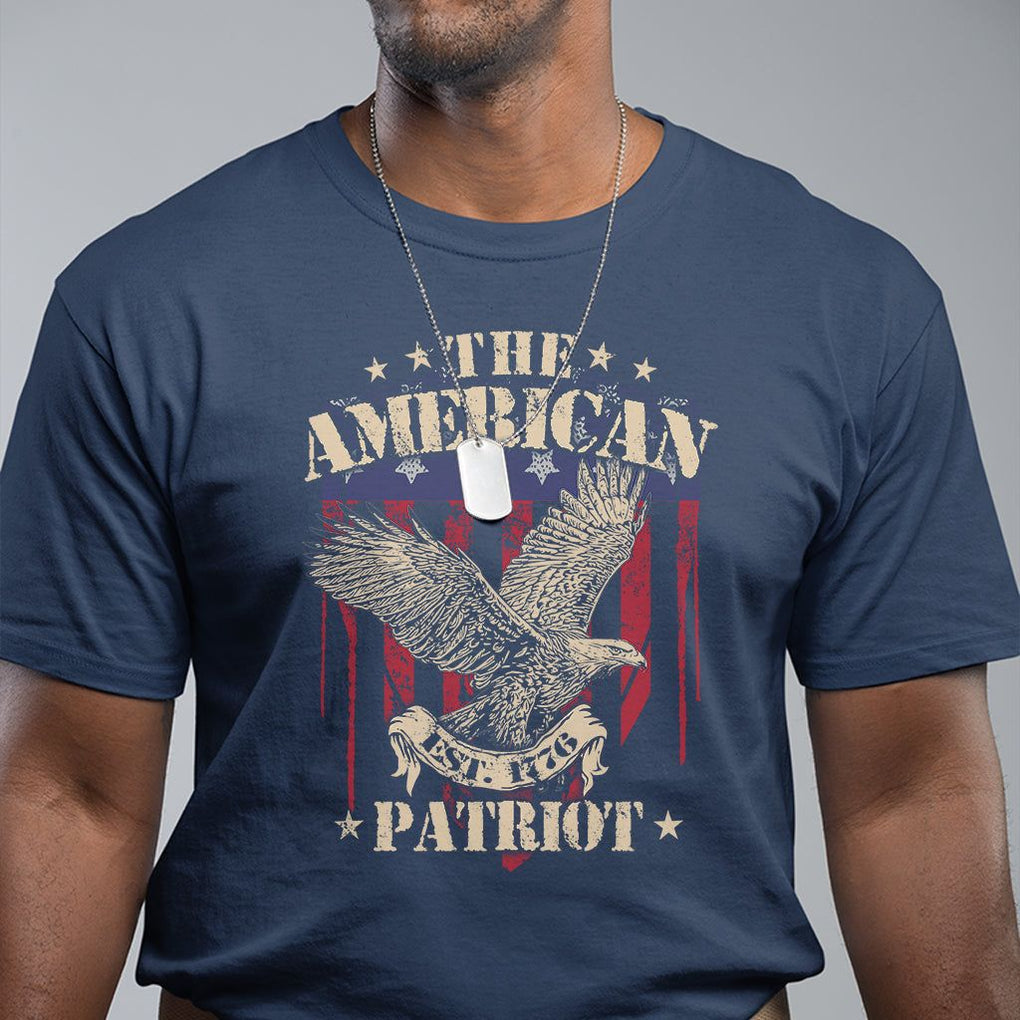 Patriotic Eagle T Shirt The American Patriot Est 1776 US Flag TS02 Navy Print Your Wear