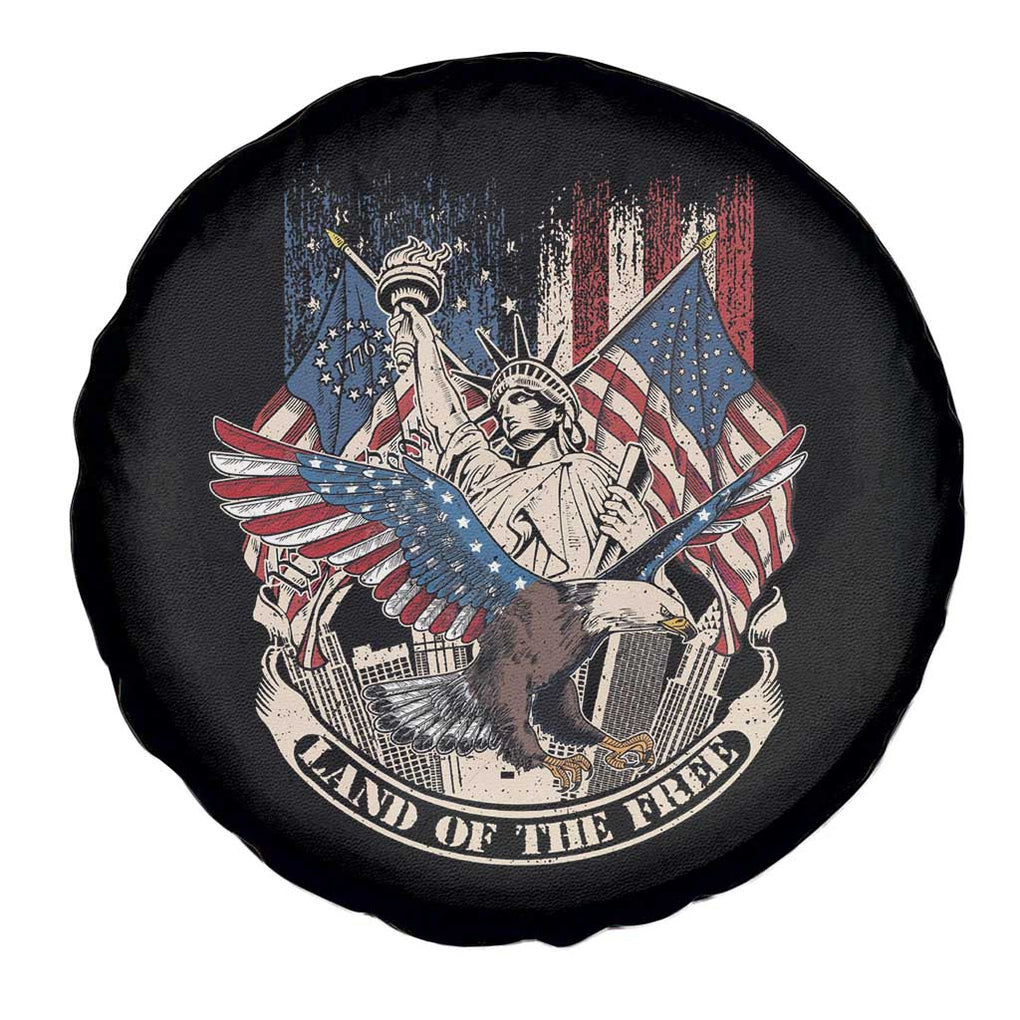 American Patriotic Spare Tire Cover Land Of The Free US Betsy Ross Flag Bald Eagle TS02 Print Your Wear