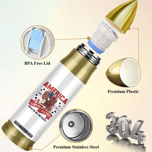 Patriotic American Eagle Bullet Tumbler Land Of The Free Because Of The Brave 1776 US Pride 4th of July TS02 Print Your Wear
