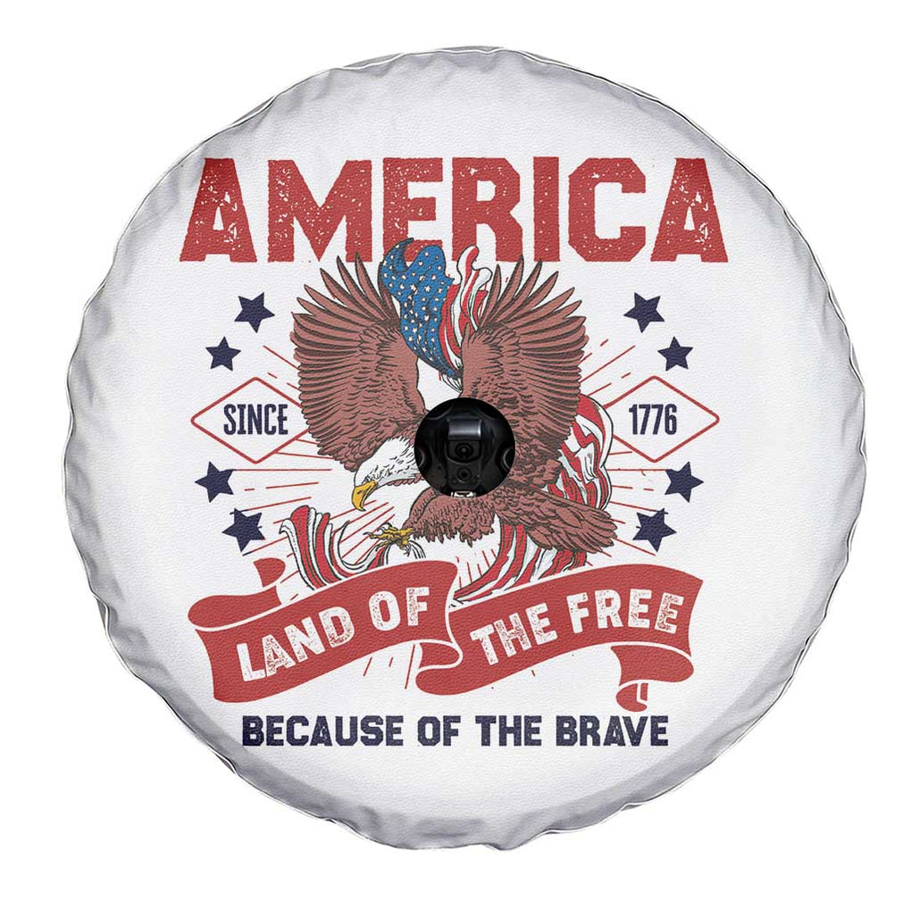 Patriotic American Eagle Spare Tire Cover Land Of The Free Because Of The Brave 1776 US Pride 4th of July TS02 Print Your Wear