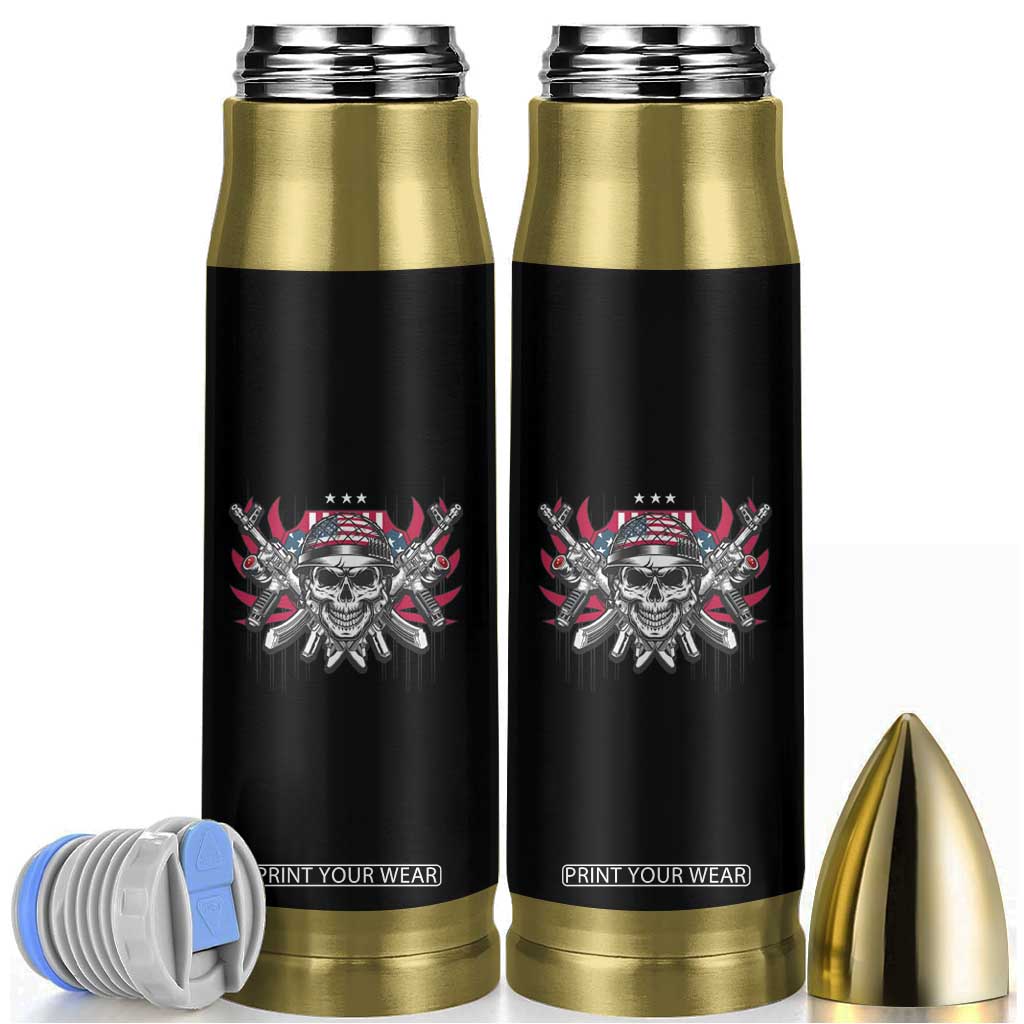 Patriotic Soldier Skull Bullet Tumbler 4th of July American Flag US Pride TS02 Black Print Your Wear
