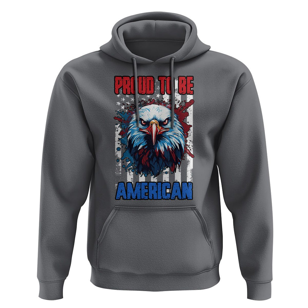 Patriotic Eagle Hoodie Proud To Be American US Pride 4th of July Flag TS02 Charcoal Print Your Wear
