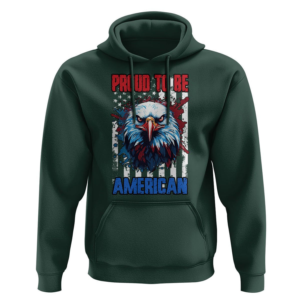 Patriotic Eagle Hoodie Proud To Be American US Pride 4th of July Flag TS02 Dark Forest Green Print Your Wear