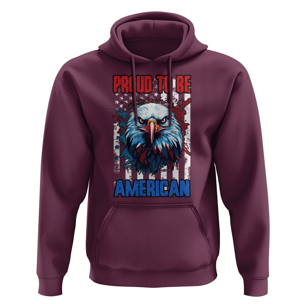 Patriotic Eagle Hoodie Proud To Be American US Pride 4th of July Flag TS02 Maroon Print Your Wear