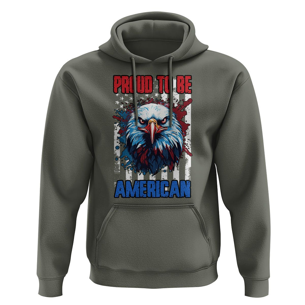Patriotic Eagle Hoodie Proud To Be American US Pride 4th of July Flag TS02 Military Green Print Your Wear
