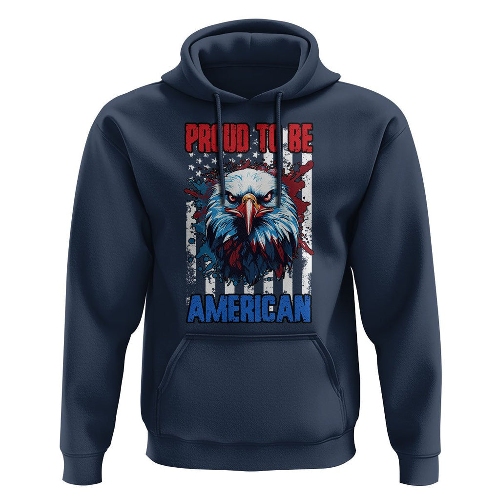 Patriotic Eagle Hoodie Proud To Be American US Pride 4th of July Flag TS02 Navy Print Your Wear