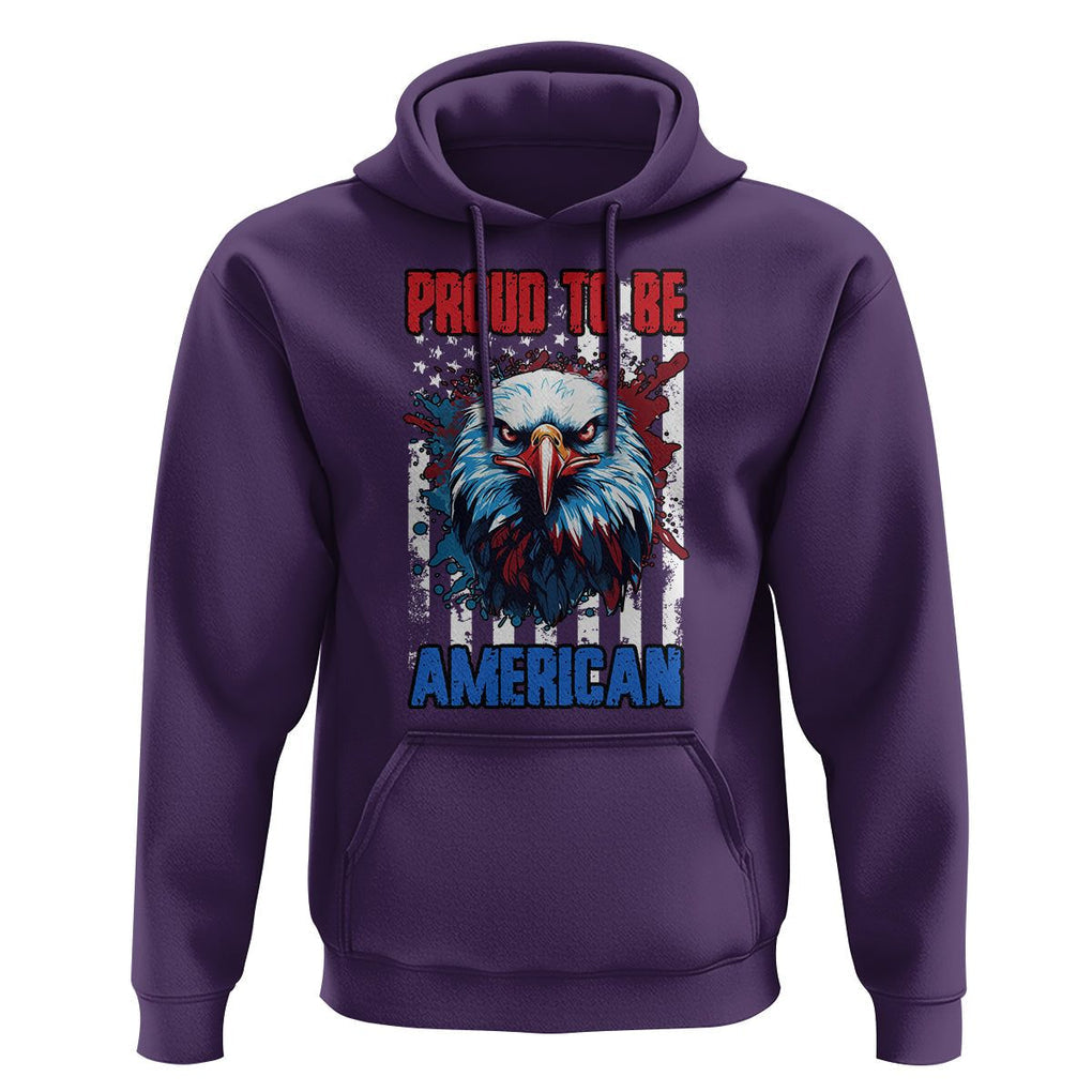 Patriotic Eagle Hoodie Proud To Be American US Pride 4th of July Flag TS02 Purple Print Your Wear