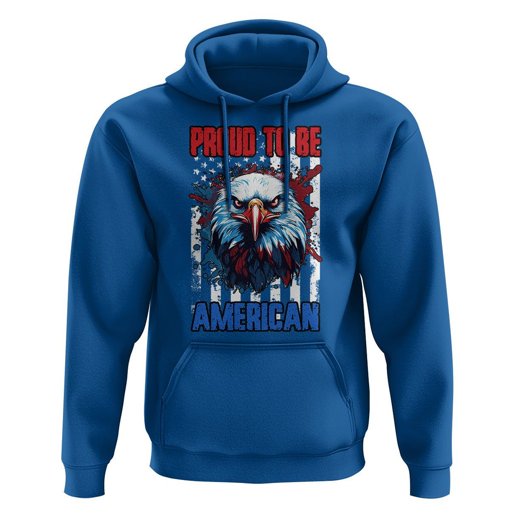 Patriotic Eagle Hoodie Proud To Be American US Pride 4th of July Flag TS02 Royal Blue Print Your Wear