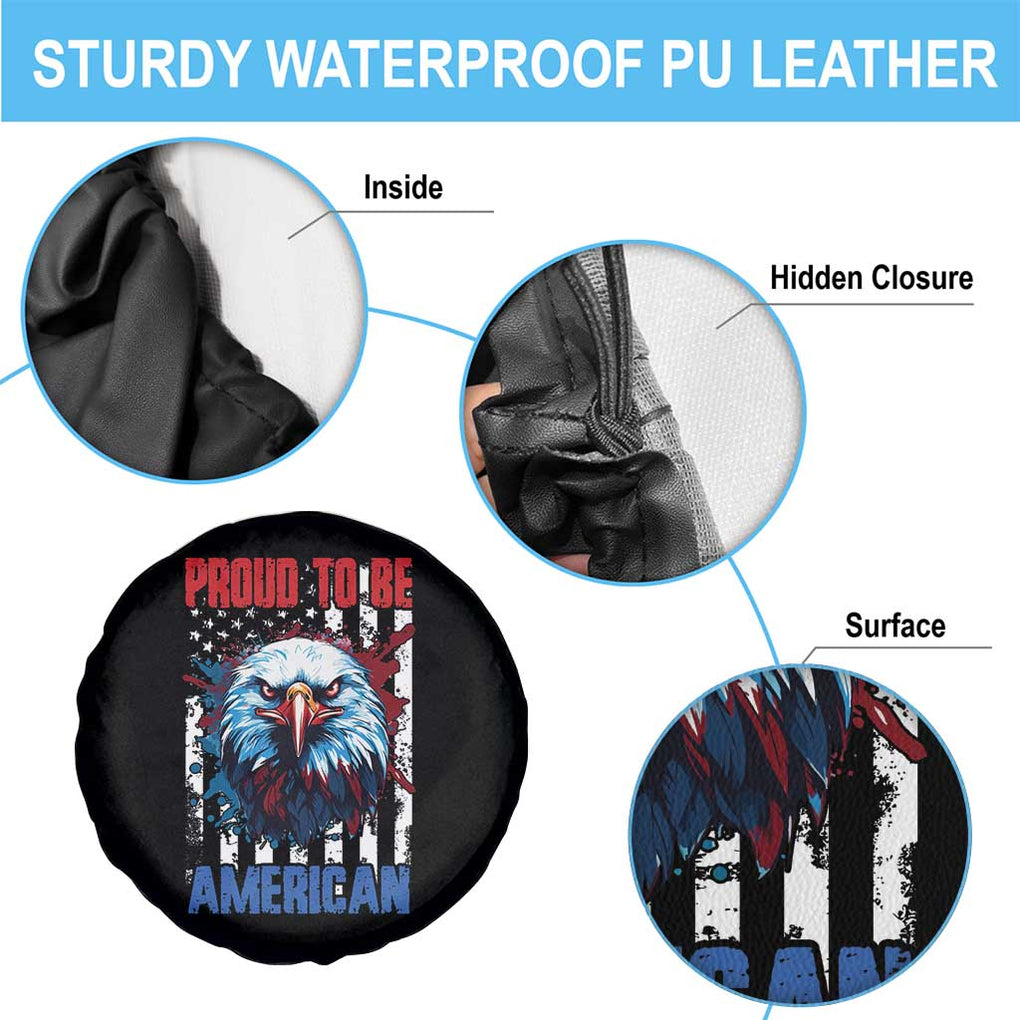 Patriotic Eagle Spare Tire Cover Proud To Be American US Pride 4th of July Flag TS02 Print Your Wear