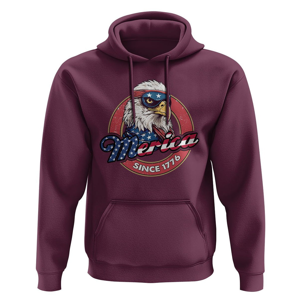 Patriotic American Eagle Hoodie Merica Since 1776 Freedom Tour 4th of July Independence Day TS02 Maroon Print Your Wear