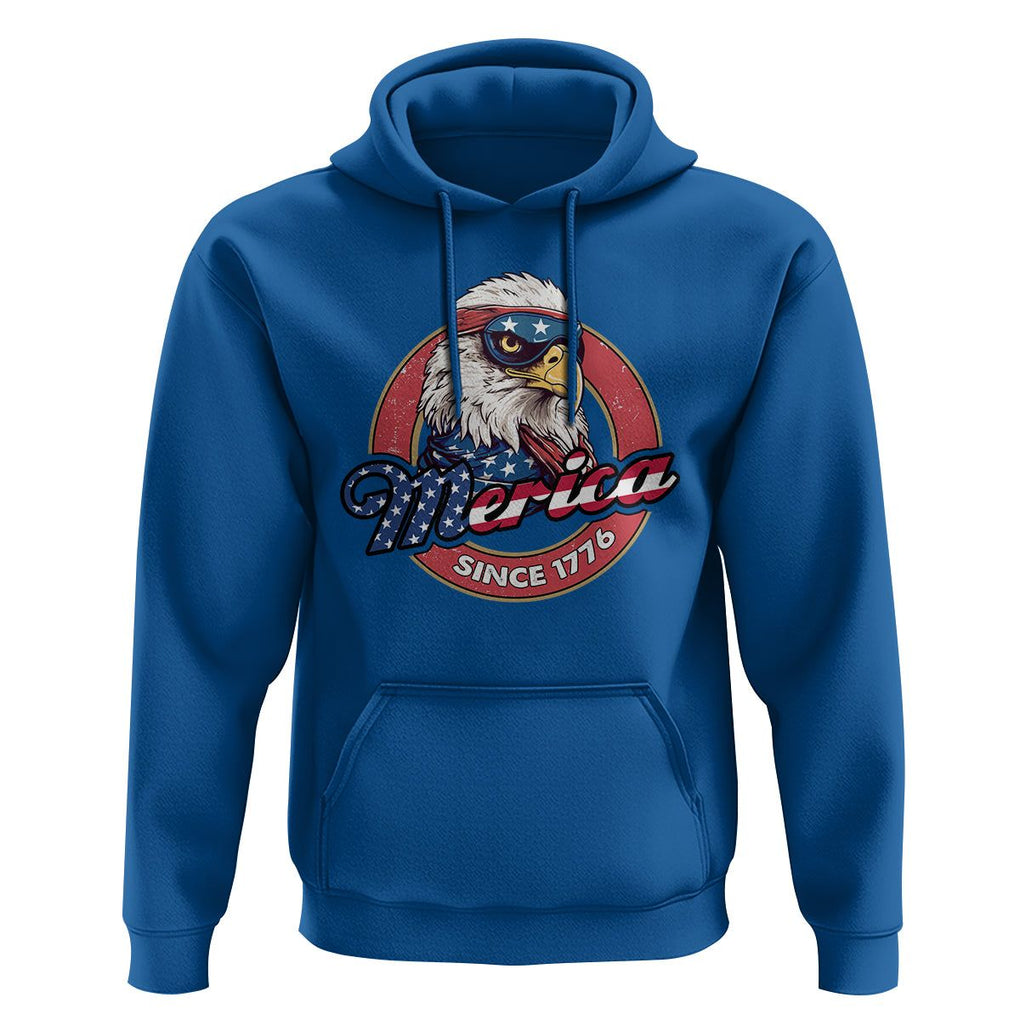 Patriotic American Eagle Hoodie Merica Since 1776 Freedom Tour 4th of July Independence Day TS02 Royal Blue Print Your Wear