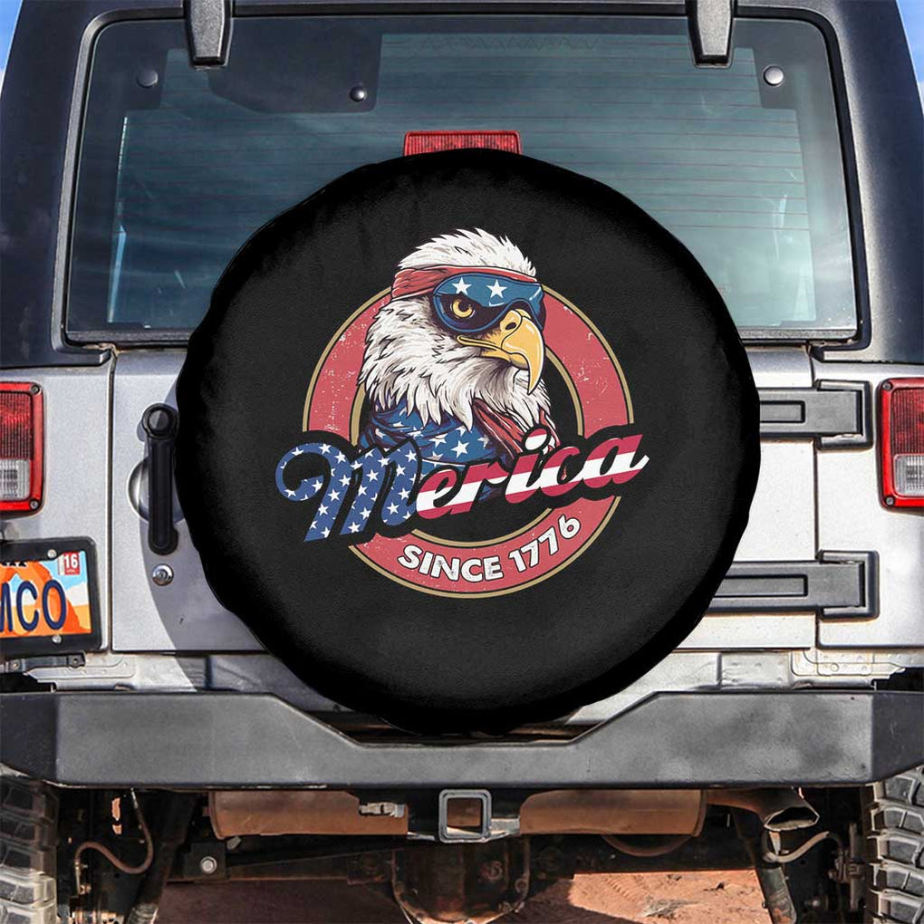 Patriotic American Eagle Spare Tire Cover Merica Since 1776 Freedom Tour 4th of July Independence Day TS02 No hole Black Print Your Wear