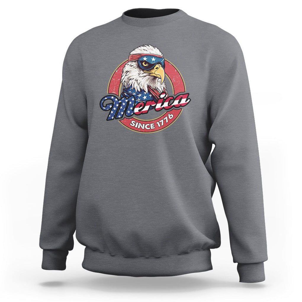 Patriotic American Eagle Sweatshirt Merica Since 1776 Freedom Tour 4th of July Independence Day TS02 Charcoal Print Your Wear