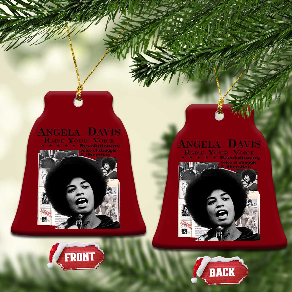 Angela Davis Ceramic Ornament Raise Your Voice Revolutionary Power Liberation TS02 Print Your Wear