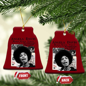 Angela Davis Ceramic Ornament Raise Your Voice Revolutionary Power Liberation TS02 Print Your Wear