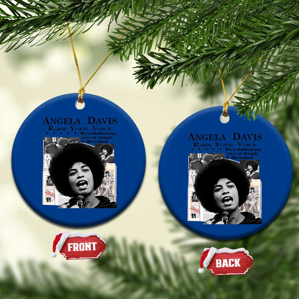 Angela Davis Ceramic Ornament Raise Your Voice Revolutionary Power Liberation TS02 1pc Blue Print Your Wear