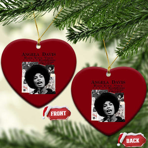Angela Davis Ceramic Ornament Raise Your Voice Revolutionary Power Liberation TS02 Print Your Wear