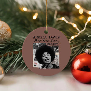 Angela Davis Ceramic Ornament Raise Your Voice Revolutionary Power Liberation TS02 1pc Mocha Print Your Wear