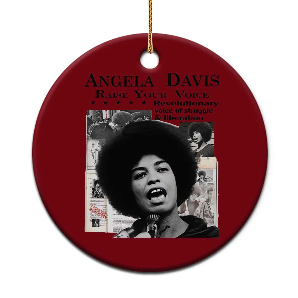 Angela Davis Ceramic Ornament Raise Your Voice Revolutionary Power Liberation TS02 1pc Red Print Your Wear