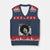 Angela Davis V-Neck Knit Sweater Vest Raise Your Voice Revolutionary Power Liberation TS02 Navy Red Print Your Wear