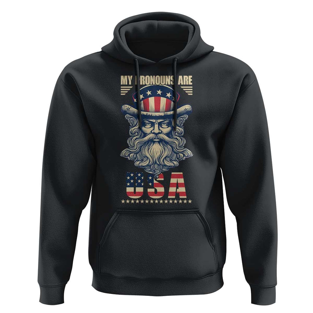 Uncle Sam Hoodie My Pronouns Are USA TS02 Black Print Your Wear