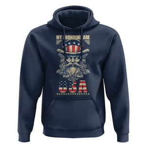 Uncle Sam Hoodie My Pronouns Are USA TS02 Navy Print Your Wear