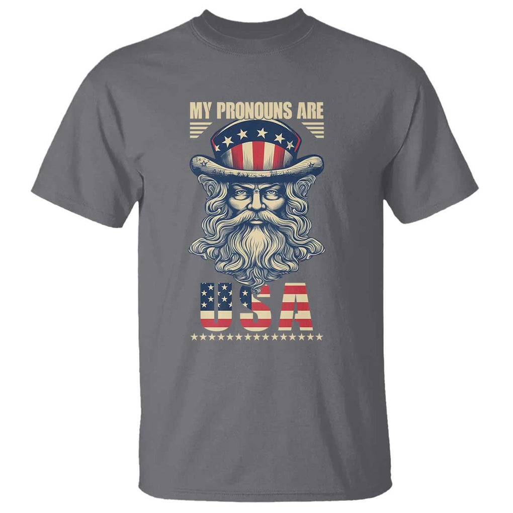 Uncle Sam T Shirt My Pronouns Are USA TS02 Charcoal Print Your Wear