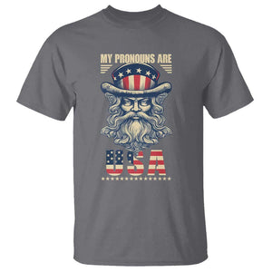 Uncle Sam T Shirt My Pronouns Are USA TS02 Charcoal Print Your Wear