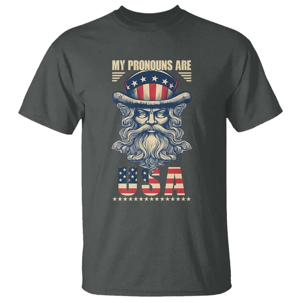 Uncle Sam T Shirt My Pronouns Are USA TS02 Dark Heather Print Your Wear