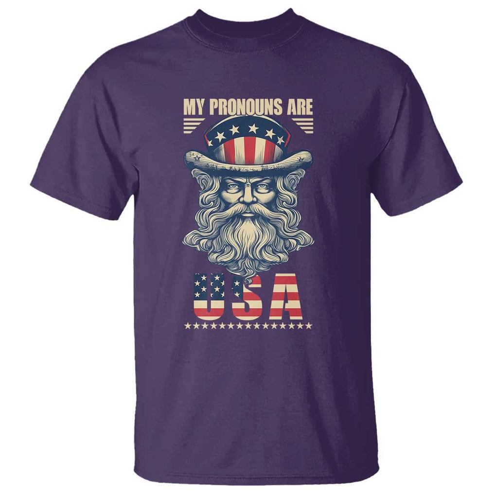 Uncle Sam T Shirt My Pronouns Are USA TS02 Purple Print Your Wear