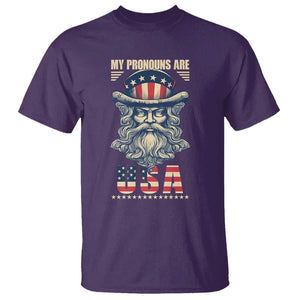 Uncle Sam T Shirt My Pronouns Are USA TS02 Purple Print Your Wear