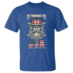 Uncle Sam T Shirt My Pronouns Are USA TS02 Royal Blue Print Your Wear