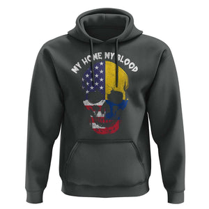Colombian American Skull Hoodie My Home My Blood Flags TS02 Dark Heather Print Your Wear