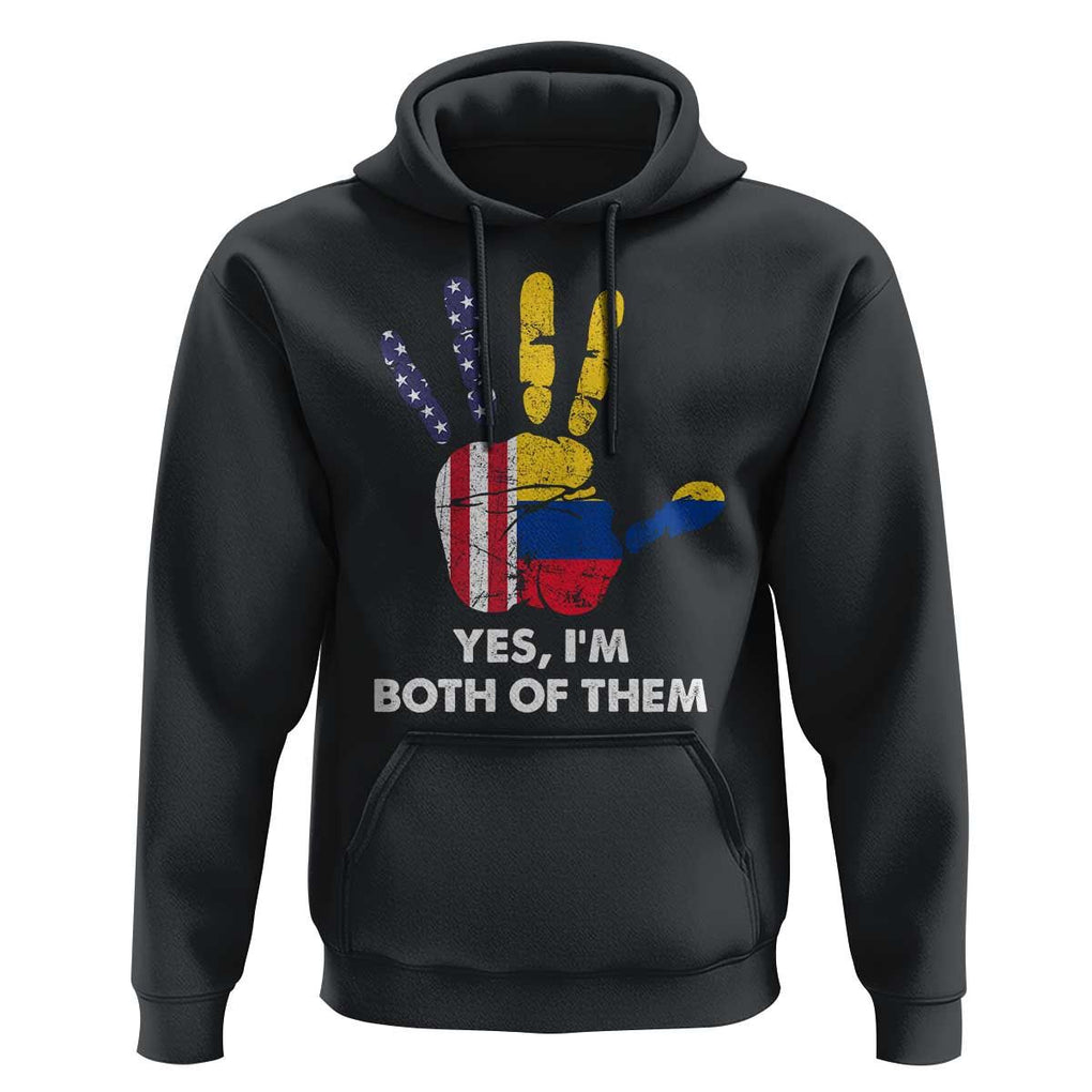 Colombian American Hoodie Yes I'm Both Of Them Flags Hand TS02 Black Print Your Wear