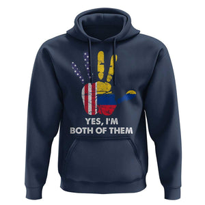 Colombian American Hoodie Yes I'm Both Of Them Flags Hand TS02 Navy Print Your Wear