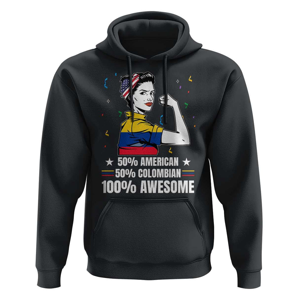 Colombian American Hoodie 50% American 50% Colombian 100% Awesome Messy Bun TS02 Black Print Your Wear