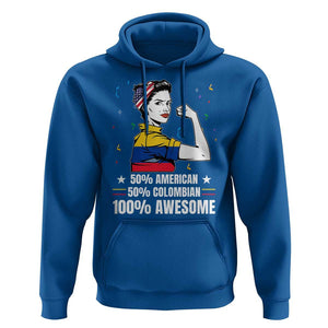 Colombian American Hoodie 50% American 50% Colombian 100% Awesome Messy Bun TS02 Royal Blue Print Your Wear