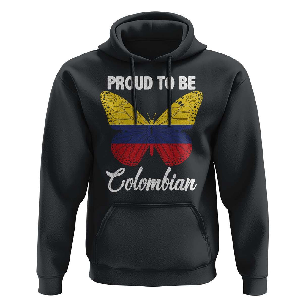 Colombia Pride Hoodie Proud To Be Colombian Butterfly TS02 Black Print Your Wear